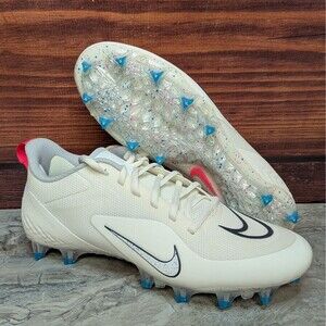 Nike Alpha Huarache 8 Pro Men’s 9.5 White Pink Blue Lacrosse Shoes CW4439-116